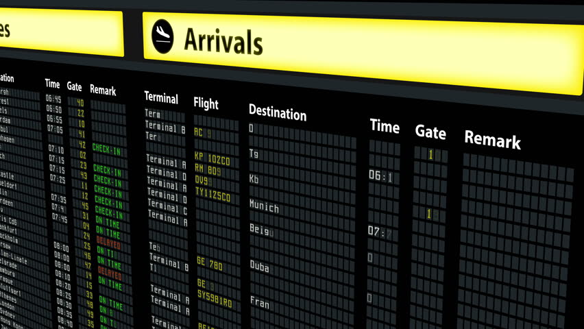 airport arrival and departure times